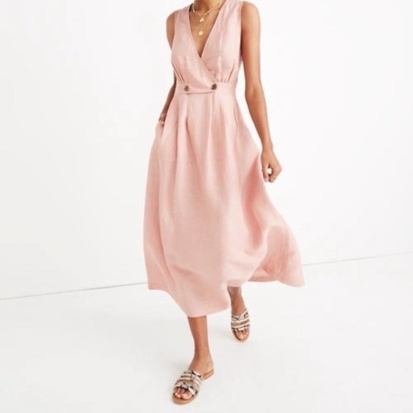 pink midi summer dress